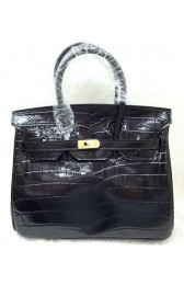 Hermes Birkin 25CM Tote Bag Croco Leather H25TCO Black PY1137eh94