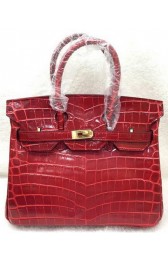 Hermes Birkin 25CM Tote Bag Croco Leather H25TCO Red PY1136CD19