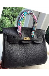 Hermes Birkin 25CM Tote Bag Litchi Leather H25T Black PY1097Xw85