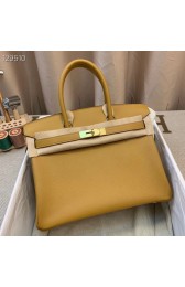 Hermes Birkin 25CM Tote Bag Original Leather H25T Yellow PY491bW68