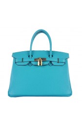 Hermes Birkin 30CM Tote Bags Light BLue Grainy Leather Gold PY1587im52