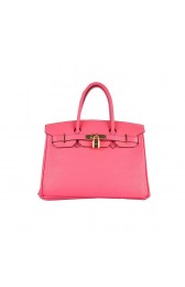 Hermes Birkin 30CM Tote Bags Pink Clemence Leather Gold PY1640bT70