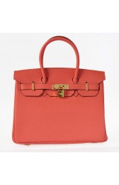 Hermes Birkin 30CM Tote Bags Pompadour Grain Leather Gold PY1936mU75