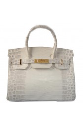 Hermes Birkin 35CM Tote Bag OffWhite Croco Leather Gold PY1605hl54