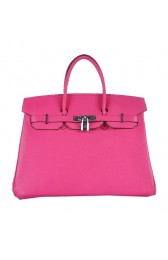 Hermes Birkin 35CM Tote Bag Rosy Grainy Leather Silver PY1590mF22