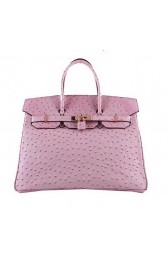 Hermes Birkin 35CM Tote Bags Pink Ostrich Leather H6089 Gold PY1430EB28