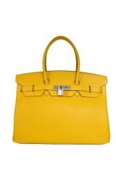 Hermes Birkin 35CM Tote Bags Smooth Togo Leather Turkey Yellow Silver PY1941ff12