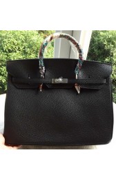 Hermes Birkin 40CM Bag Black Litchi Leather BK40 Silver PY1118rf34