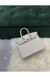 Hermes Birkin Bag Original Leather crocodile togo HBK2530 light grey&white PY489sk39