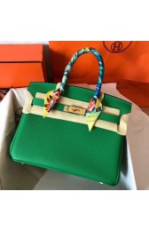 Hermes Birkin Tote Bag Original Togo Leather BK35 green PY777rf34