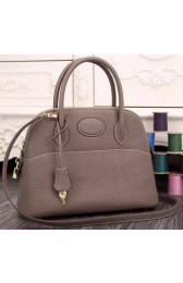 Hermes Bolide 37CM Calfskin Leather Tote Bag B1004 Grey PY1077KX22