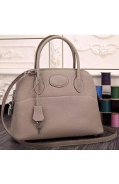 Hermes Bolide 37CM Calfskin Leather Tote Bag B1004 Light Grey PY1071Yf79