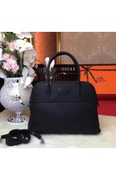 Hermes Bolide Original Leather Tote Bag B1007 Black PY852Yv36