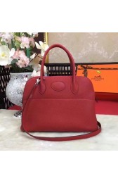 Hermes Bolide Original Leather Tote Bag B1007 Red PY851tQ92