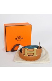 Hermes Bovine Jugular Veins In Blue Belt HR1010A Gold PY3755yx89