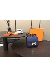 Hermes Constance Bag Original Calfskin Leather H9910 Blue PY865Oe12