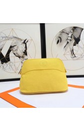 Hermes Cosmetic Bag H3699 Lemon Yellow PY651fz60