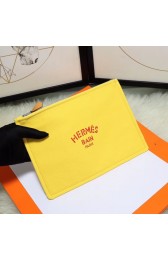 Hermes Cosmetic Bag H3700 Lemon Yellow PY625BM34