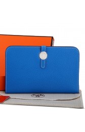 Hermes Dogon Combined Wallet A508 Blue PY2269im52