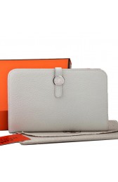 Hermes Dogon Combined Wallet A508 White PY2276JF45