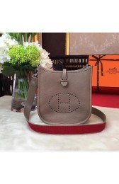 Hermes Evelyne mini 17cm Messenger Bag Original Calf Leather H1187 Light grey PY812Ph61