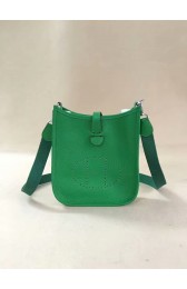 Hermes Evelyne original togo leather mini Shoulder Bag H15698 green PY451xy73