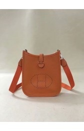 Hermes Evelyne original togo leather mini Shoulder Bag H15698 orange PY456De45