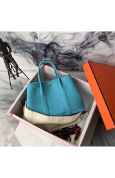 Hermes Garden Party 36cm 30cm Tote Bag Original Leather Light Blue PY1059bR82