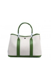 Hermes Garden Party 36cm Tote Bag Canvas Green PY1352Rc99