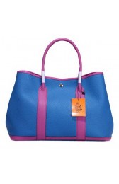 Hermes Garden Party 36cm Tote Bag Grainy Leather Blue&Purple PY1355xh67