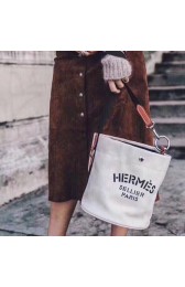 Hermes H Sac De Pansage Canvas HS18237 White PY747pZ48