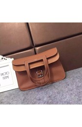 Hermes Halzan Togo Original Leather H3909 Brown PY174zQ99