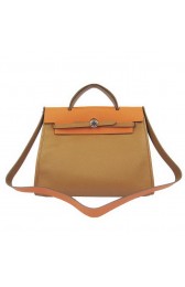 Hermes HerBag 33CM Togo Leather Bag Brown&Orange PY1928im52