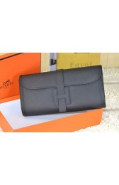 Hermes Jige Clutch Bag Calfskin Leather Black PY1520oK58