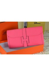 Hermes Jige Clutch Bag Calfskin Leather Light Red PY1521vK93