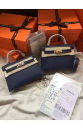 Hermes Kelly 19cm Shoulder Bags Epsom Leather KL19 Royal Blue PY433dX32