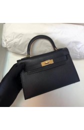 Hermes Kelly 20cm Tote Bag Original Leather KL20 black PY783Kv47