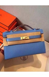 Hermes Kelly 22cm Tote Bag Original Leather KL22 Blue PY936AM45