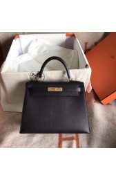 Hermes Kelly 25cm Tote Bag Original Epsom Leather Bag KL25 Black PY389Yf79