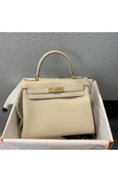 Hermes Kelly 28cm Shoulder Bags Togo Leather KL28 Cream PY391ho15