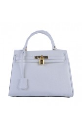 Hermes Kelly 28cm Shoulder Bags White Grainy Leather Gold PY1579mD58