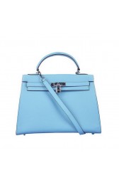 Hermes Kelly 32cm Bags Togo Leather Light Blue PY1930sg71