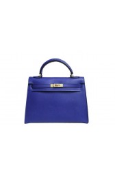 Hermes Kelly 32cm Shoulder Bag Blue Saffiano Leather K32 Gold PY1806Kv47