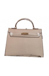 Hermes Kelly 32cm Shoulder Bags Grained Leather Grey PY1432Ul96