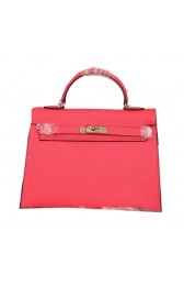 Hermes Kelly 32cm Shoulder Bags Grained Leather Red PY1435fr81