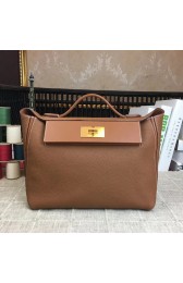 Hermes Kelly Original togo Leather Tote Bag H2424 Brown PY330rf73