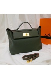 Hermes Kelly togo Leather Tote Bag H2424 Blackish green PY582hl54