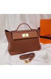 Hermes Kelly togo Leather Tote Bag H2424 brown PY581vN22