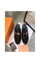 Hermes Leather Slipper HO782LD Black PY3375Av26