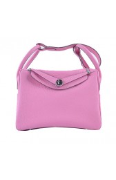 Hermes Lindy 30CM Grainy Leather Shoulder Bag H6207 Pink PY1551vX33